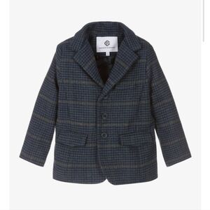 NWOT Beatrice & George Boys Classic Blue Tweed Jacket
